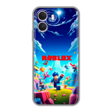 Силиконовый чехол на Realme P4 Lite с принтом Roblox Роблокс