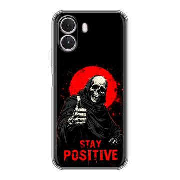 Силиконовый чехол на Realme P4 Lite с принтом смешной скелет