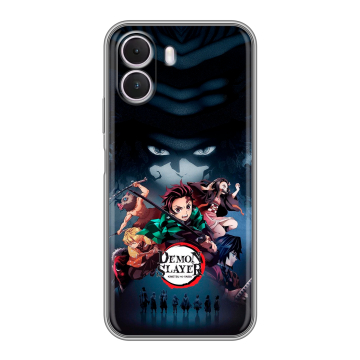 Силиконовый чехол на Realme P4 Lite с принтом Demon Slayer Клинок рассекающий демонов