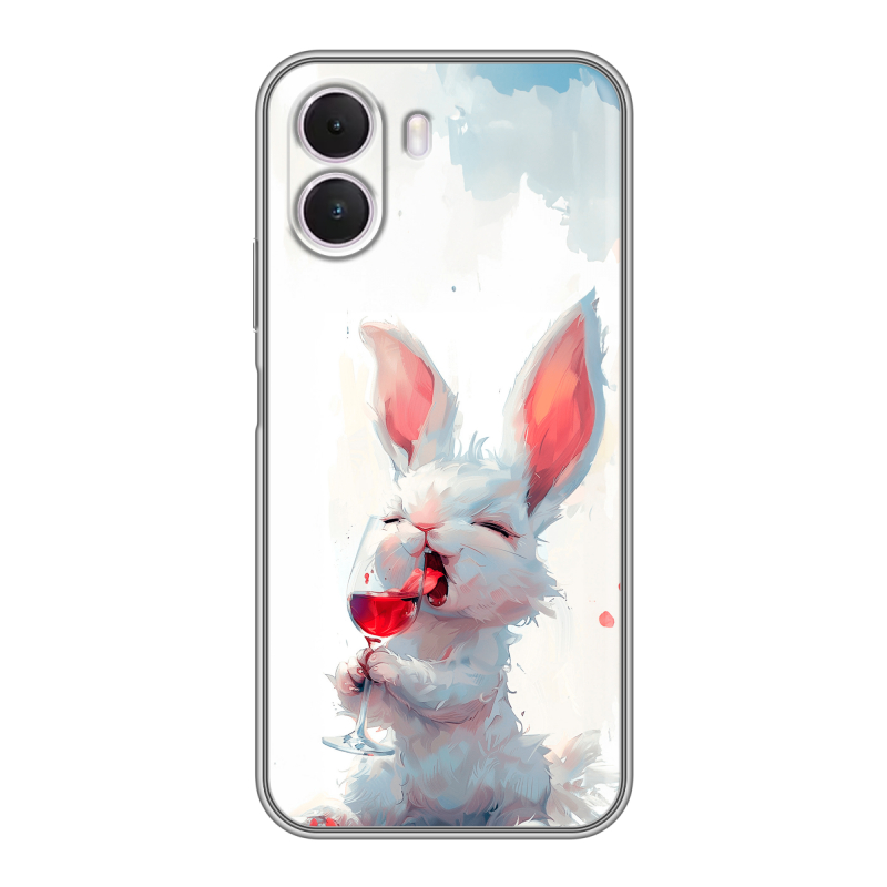 Силиконовый чехол на Realme P4 Lite с принтом кролик зайчик Силиконовый чехол на Realme P4 Lite с принтом кролик зайчик