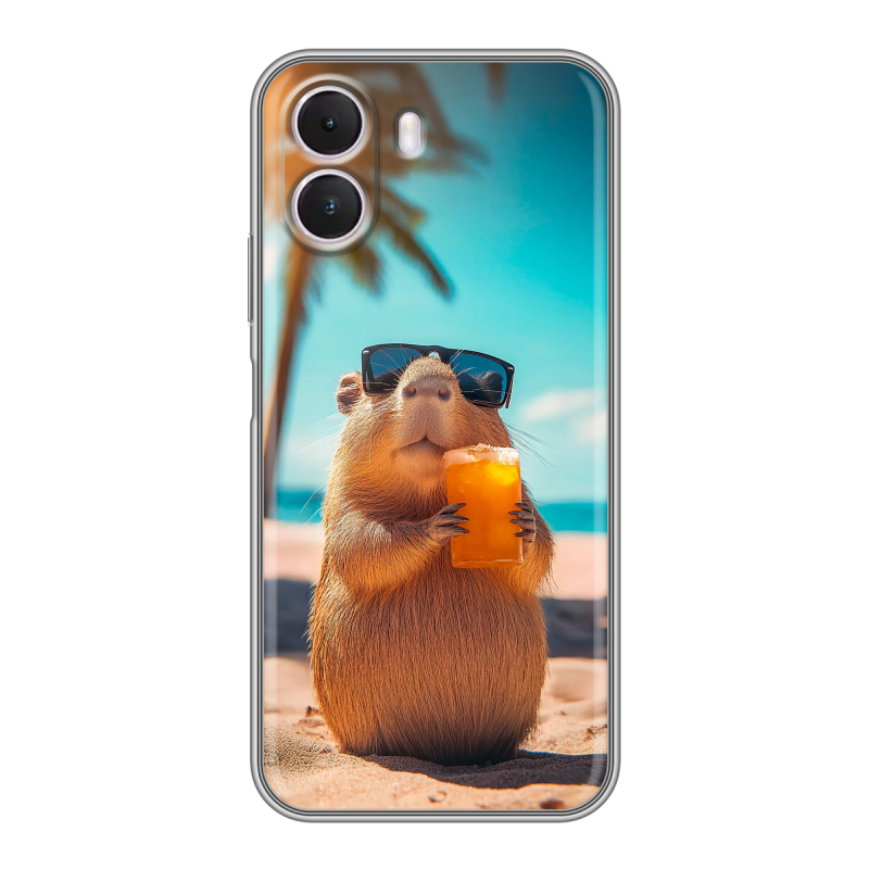 Силиконовый чехол на Realme P4 Lite с принтом Капибара Силиконовый чехол на Realme P4 Lite с принтом Капибара