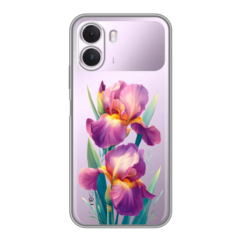 Силиконовый чехол на Realme P4 Lite с принтом Цветы орхидеи Силиконовый чехол на Realme P4 Lite с принтом Цветы орхидеи