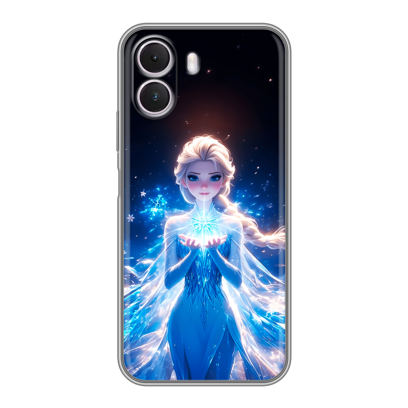Силиконовый чехол на Realme P4 Lite с принтом Холодное сердце Frozen Силиконовый чехол на Realme P4 Lite с принтом Холодное сердце Frozen