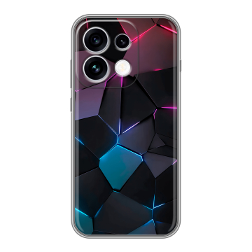 Силиконовый чехол на OPPO Reno16 с принтом Геометрия неона Силиконовый чехол на OPPO Reno16 с принтом Геометрия неона