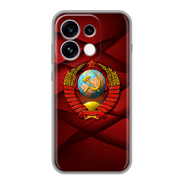 Силиконовый чехол на OPPO Reno16 с принтом Герб СССР Силиконовый чехол на OPPO Reno16 с принтом Герб СССР