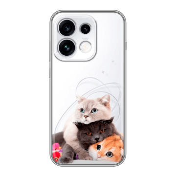 Силиконовый чехол на OPPO Reno16 с принтом Кошки Силиконовый чехол на OPPO Reno16 с принтом Кошки