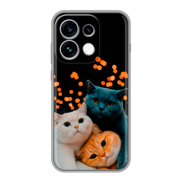 Силиконовый чехол на OPPO Reno16 с принтом Кошки Силиконовый чехол на OPPO Reno16 с принтом Кошки