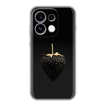 Силиконовый чехол на OPPO Reno16 с принтом Черная клубника Силиконовый чехол на OPPO Reno16 с принтом Черная клубника