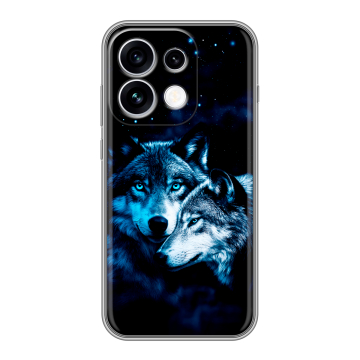 Силиконовый чехол на OPPO Reno16 с принтом Волки Силиконовый чехол на OPPO Reno16 с принтом Волки
