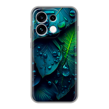 Силиконовый чехол на OPPO Reno16 с принтом Листья Силиконовый чехол на OPPO Reno16 с принтом Листья