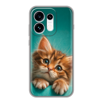 Силиконовый чехол на OPPO Reno16 с принтом котенок