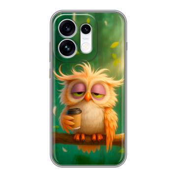 Силиконовый чехол на OPPO Reno16 с принтом сова