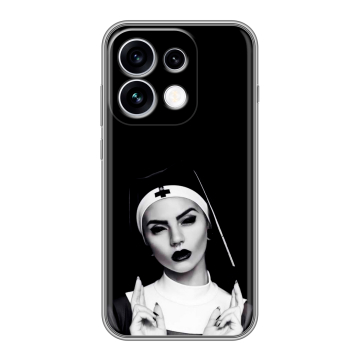Силиконовый чехол на OPPO Reno16 с принтом монашка Силиконовый чехол на OPPO Reno16 с принтом монашка
