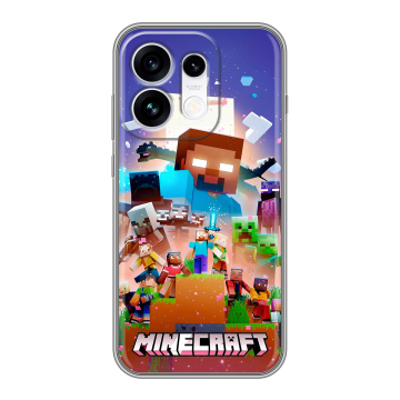 Силиконовый чехол на OPPO Reno16 с принтом Майнкрафт Minecraft