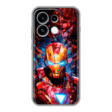 Силиконовый чехол на OPPO Reno16 с принтом Железный человек Ironman Силиконовый чехол на OPPO Reno16 с принтом Железный человек Ironman