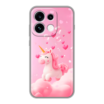 Силиконовый чехол на OPPO Reno16 с принтом Единорог