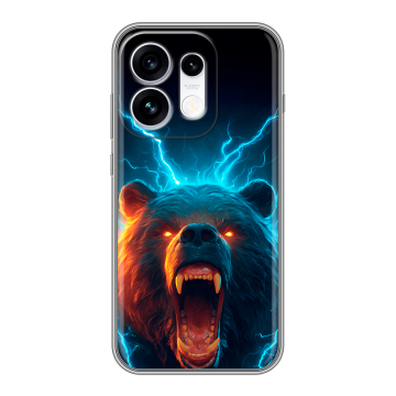 Силиконовый чехол на OPPO Reno16 с принтом Медведь