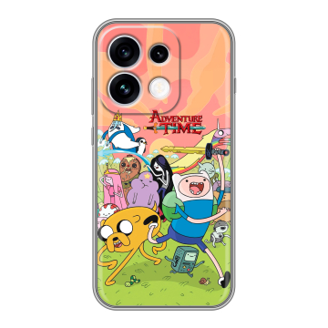 Силиконовый чехол на OPPO Reno16 с принтом Adventure time Время приключений