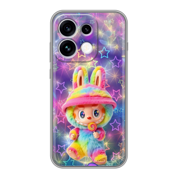 Силиконовый чехол на OPPO Reno16 с принтом Labubu Лабубу