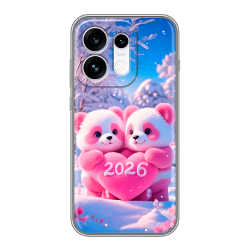 Силиконовый чехол на OPPO Reno16 с принтом Новый год