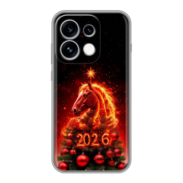 Силиконовый чехол на OPPO Reno16 с принтом Новый год