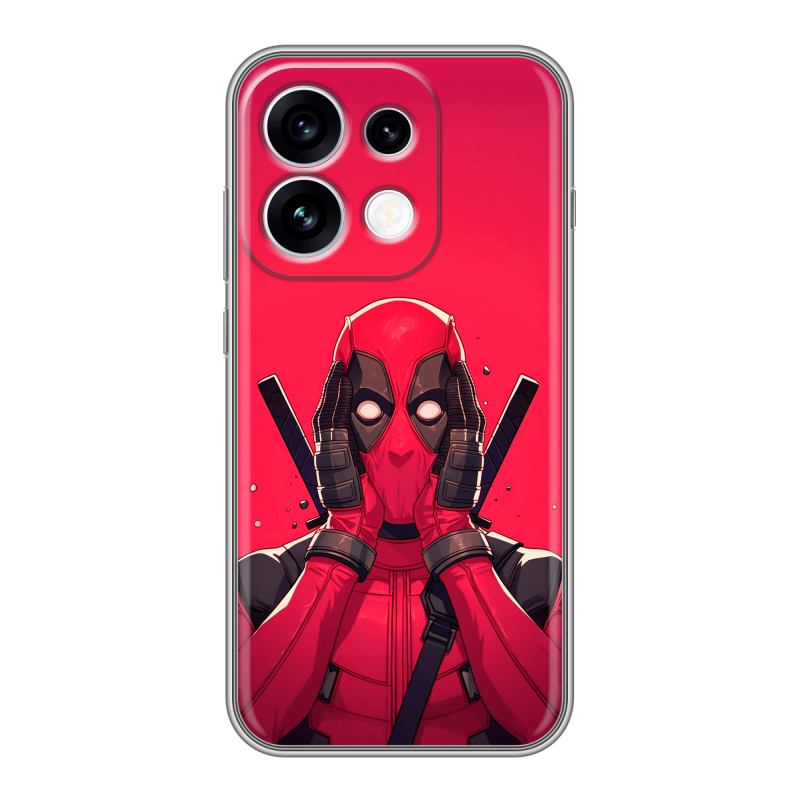 Силиконовый чехол на OPPO Reno16 с принтом Дедпул Deadpool Силиконовый чехол на OPPO Reno16 с принтом Дедпул Deadpool