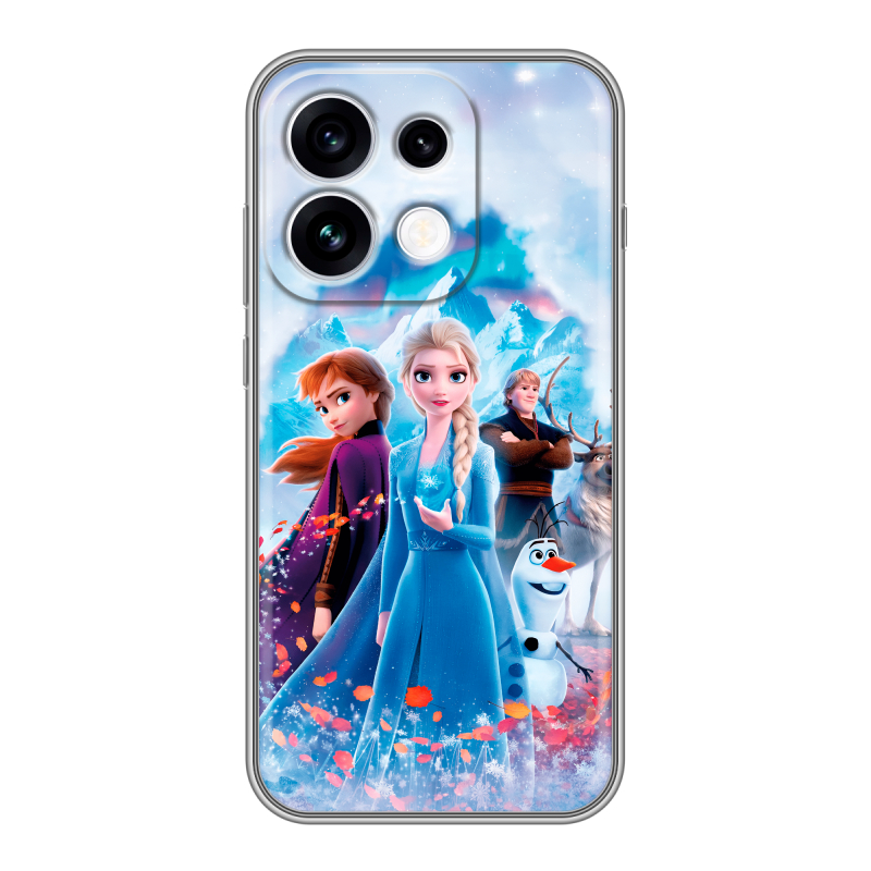 Силиконовый чехол на OPPO Reno16 с принтом Холодное сердце Frozen Силиконовый чехол на OPPO Reno16 с принтом Холодное сердце Frozen