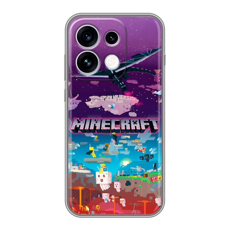 Силиконовый чехол на OPPO Reno16 с принтом Майнкрафт Minecraft Силиконовый чехол на OPPO Reno16 с принтом Майнкрафт Minecraft
