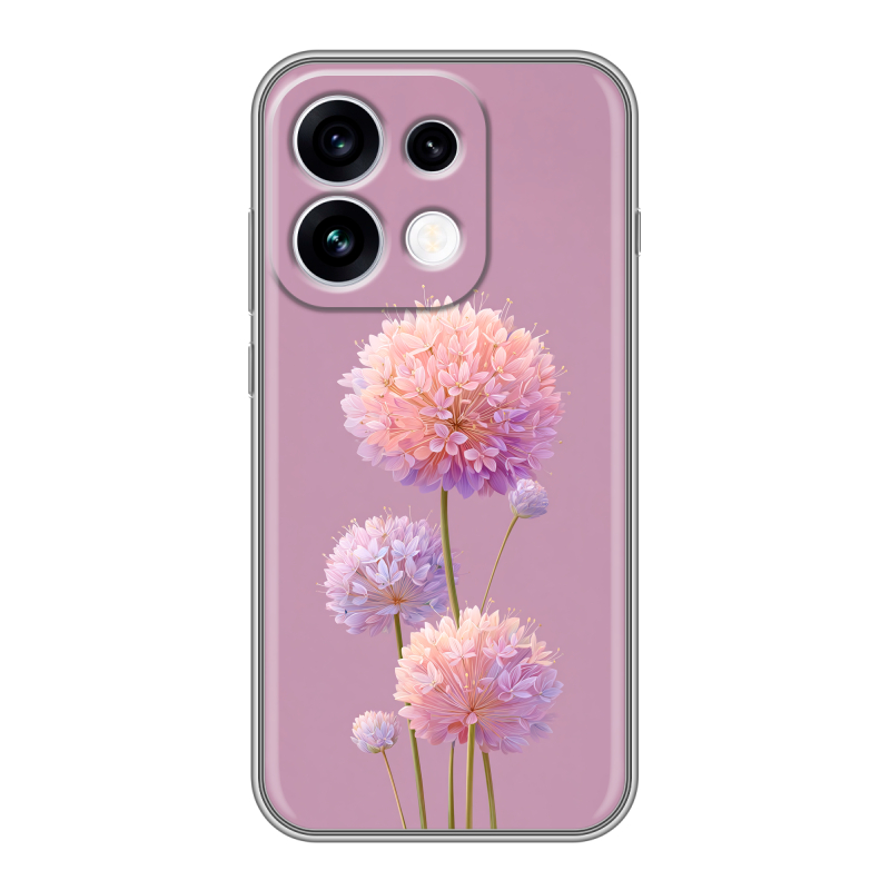 Силиконовый чехол на OPPO Reno16 с принтом Цветы Силиконовый чехол на OPPO Reno16 с принтом Цветы