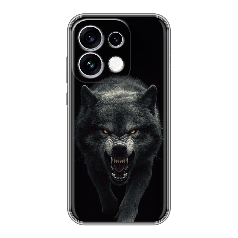 Силиконовый чехол на OPPO Reno16 с принтом Волк Силиконовый чехол на OPPO Reno16 с принтом Волк