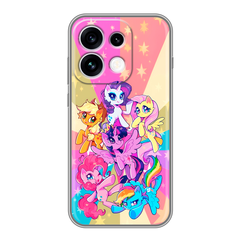 Силиконовый чехол на OPPO Reno16 с принтом My little pony Дружба чудо Силиконовый чехол на OPPO Reno16 с принтом My little pony Дружба чудо