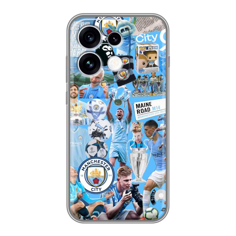Силиконовый чехол на OPPO Reno16 с принтом Man City Манчестер Сити Силиконовый чехол на OPPO Reno16 с принтом Man City Манчестер Сити