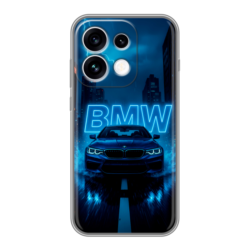 Силиконовый чехол на OPPO Reno16 с принтом BMW БМВ Силиконовый чехол на OPPO Reno16 с принтом BMW БМВ