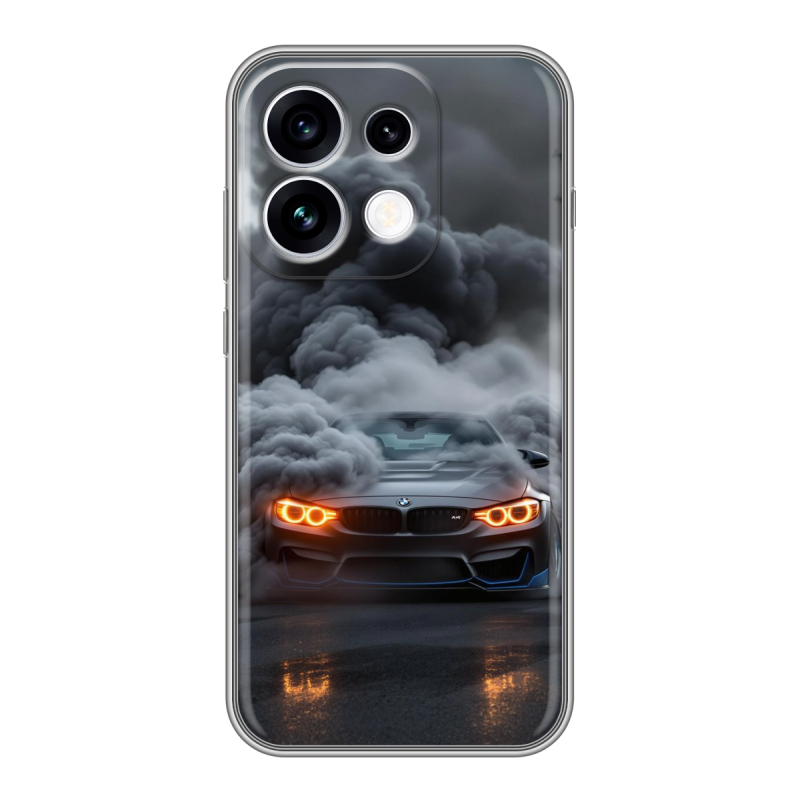 Силиконовый чехол на OPPO Reno16 с принтом BMW БМВ Силиконовый чехол на OPPO Reno16 с принтом BMW БМВ