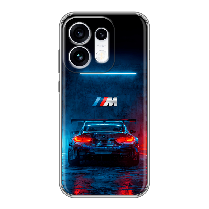 Силиконовый чехол на OPPO Reno16 с принтом BMW БМВ Силиконовый чехол на OPPO Reno16 с принтом BMW БМВ