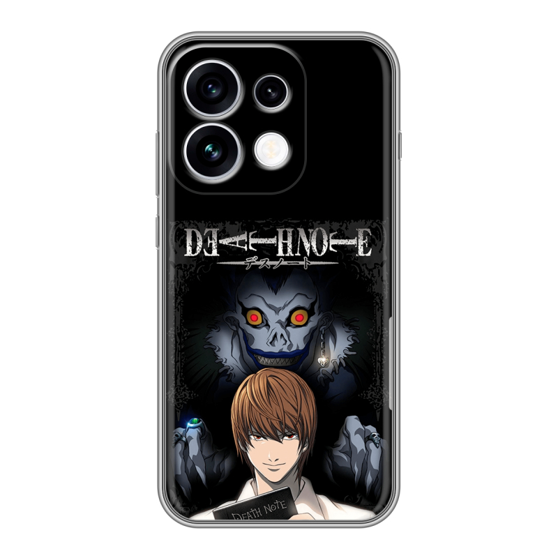 Силиконовый чехол на OPPO Reno16 с принтом Death note Тетрадь смерти Силиконовый чехол на OPPO Reno16 с принтом Death note Тетрадь смерти