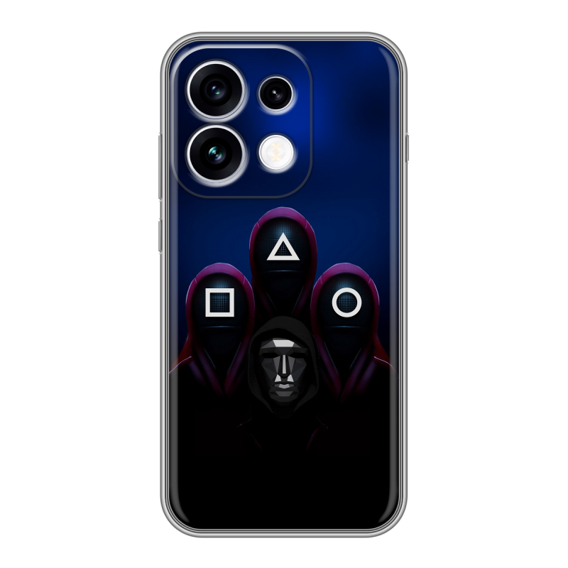 Силиконовый чехол на OPPO Reno16 с принтом Игра Кальмара Силиконовый чехол на OPPO Reno16 с принтом Игра Кальмара