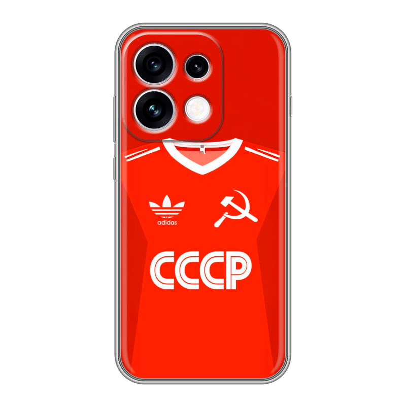 Силиконовый чехол на OPPO Reno16 с принтом Флаг Герб СССР Силиконовый чехол на OPPO Reno16 с принтом Флаг Герб СССР
