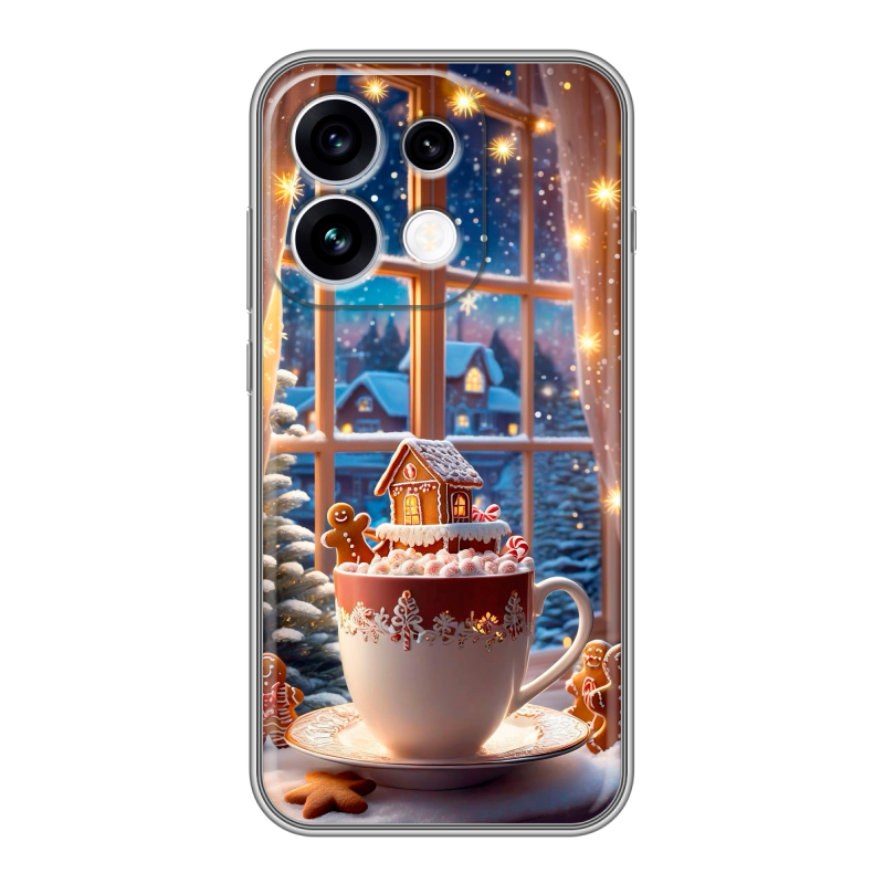 Силиконовый чехол на OPPO Reno16 с принтом Новый год Силиконовый чехол на OPPO Reno16 с принтом Новый год