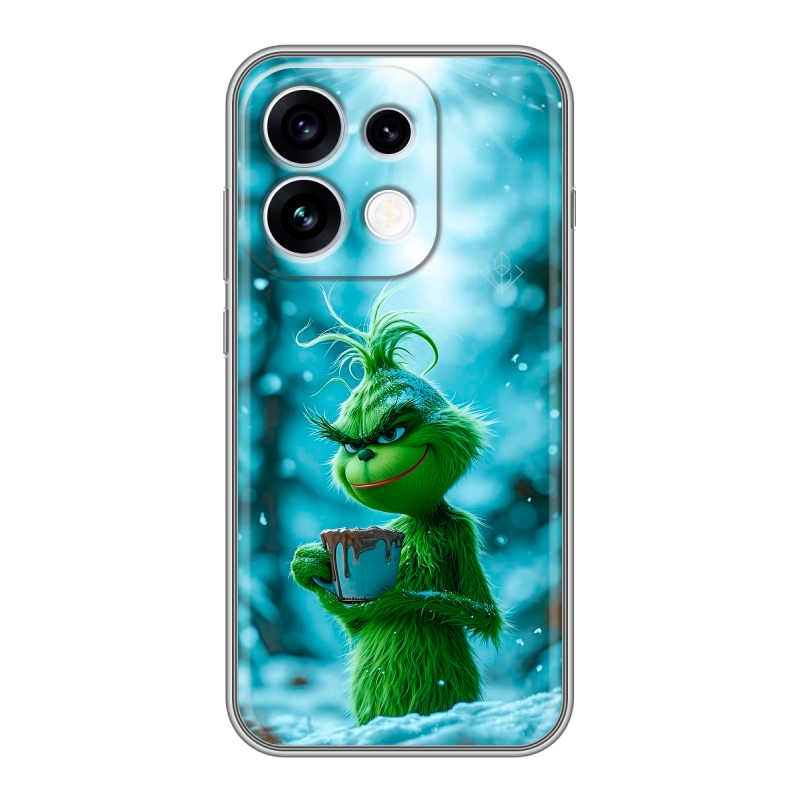 Силиконовый чехол на OPPO Reno16 с принтом Новый год гринч Силиконовый чехол на OPPO Reno16 с принтом Новый год гринч