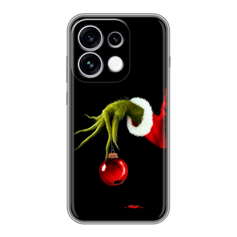 Силиконовый чехол на OPPO Reno16 с принтом Новый год Гринч Силиконовый чехол на OPPO Reno16 с принтом Новый год Гринч