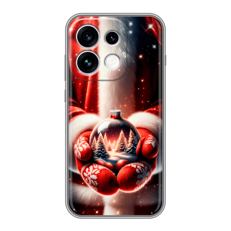 Силиконовый чехол на OPPO Reno16 с принтом Новый год Силиконовый чехол на OPPO Reno16 с принтом Новый год