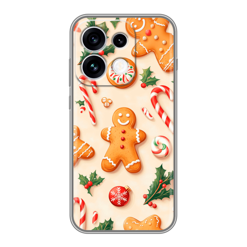 Силиконовый чехол на OPPO Reno16 с принтом Новый год Силиконовый чехол на OPPO Reno16 с принтом Новый год