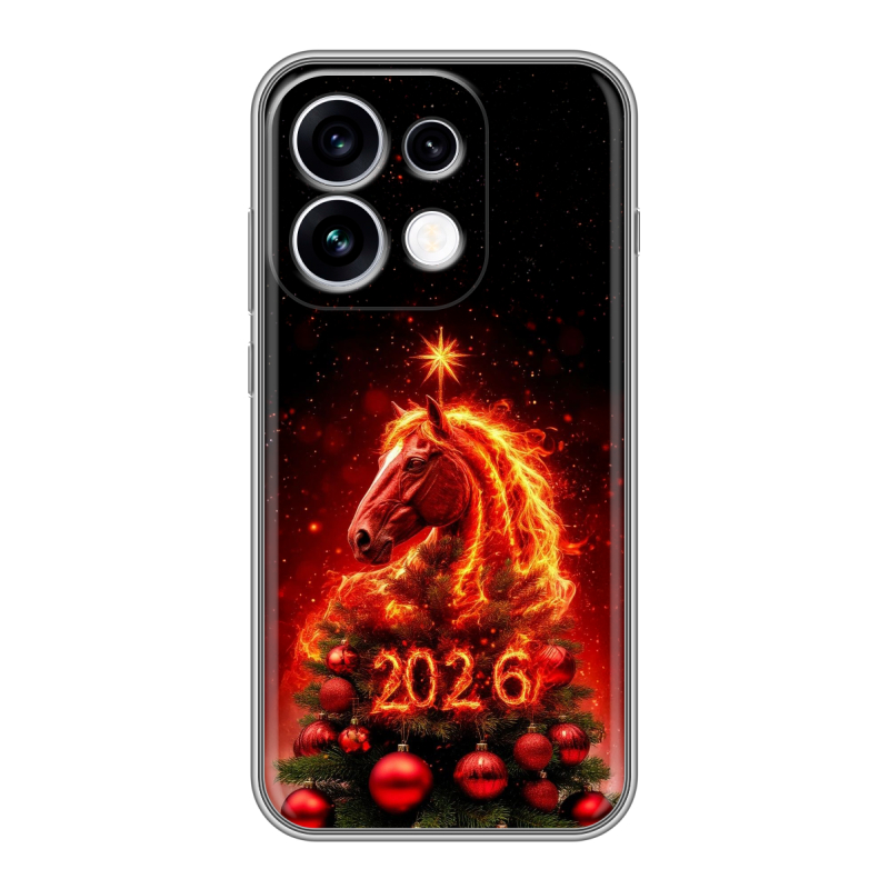 Силиконовый чехол на OPPO Reno16 с принтом Новый год Силиконовый чехол на OPPO Reno16 с принтом Новый год