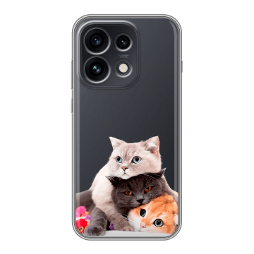Силиконовый чехол на OPPO Reno 16 Pro 5G с принтом Кошки Силиконовый чехол на OPPO Reno 16 Pro 5G с принтом Кошки
