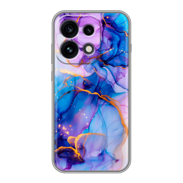 Силиконовый чехол на OPPO Reno 16 Pro с принтом синий мрамор