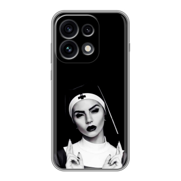 Силиконовый чехол на OPPO Reno 16 Pro с принтом монашка