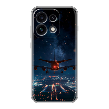 Силиконовый чехол на OPPO Reno 16 Pro с принтом самолет