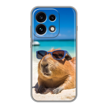 Силиконовый чехол на OPPO Reno 16 Pro с принтом Капибара