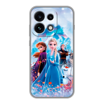 Силиконовый чехол на OPPO Reno 16 Pro с принтом Холодное сердце Frozen